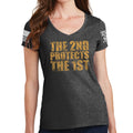 Ladies 2nd Protects The 1st V-Neck T-shirt