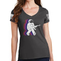 Ladies Funkalicious AK47 Astronaut V-Neck T-shirt