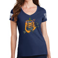 Ladies Tactical Pumpkin V-Neck T-shirt