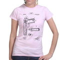 Ladies 1911 Pistol Blue Print T-shirt