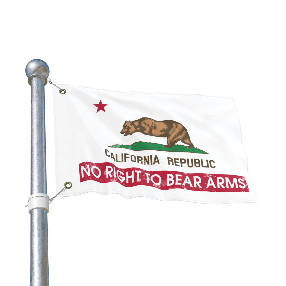 California Republic: No Right To Bear Arms Double Sided Flag
