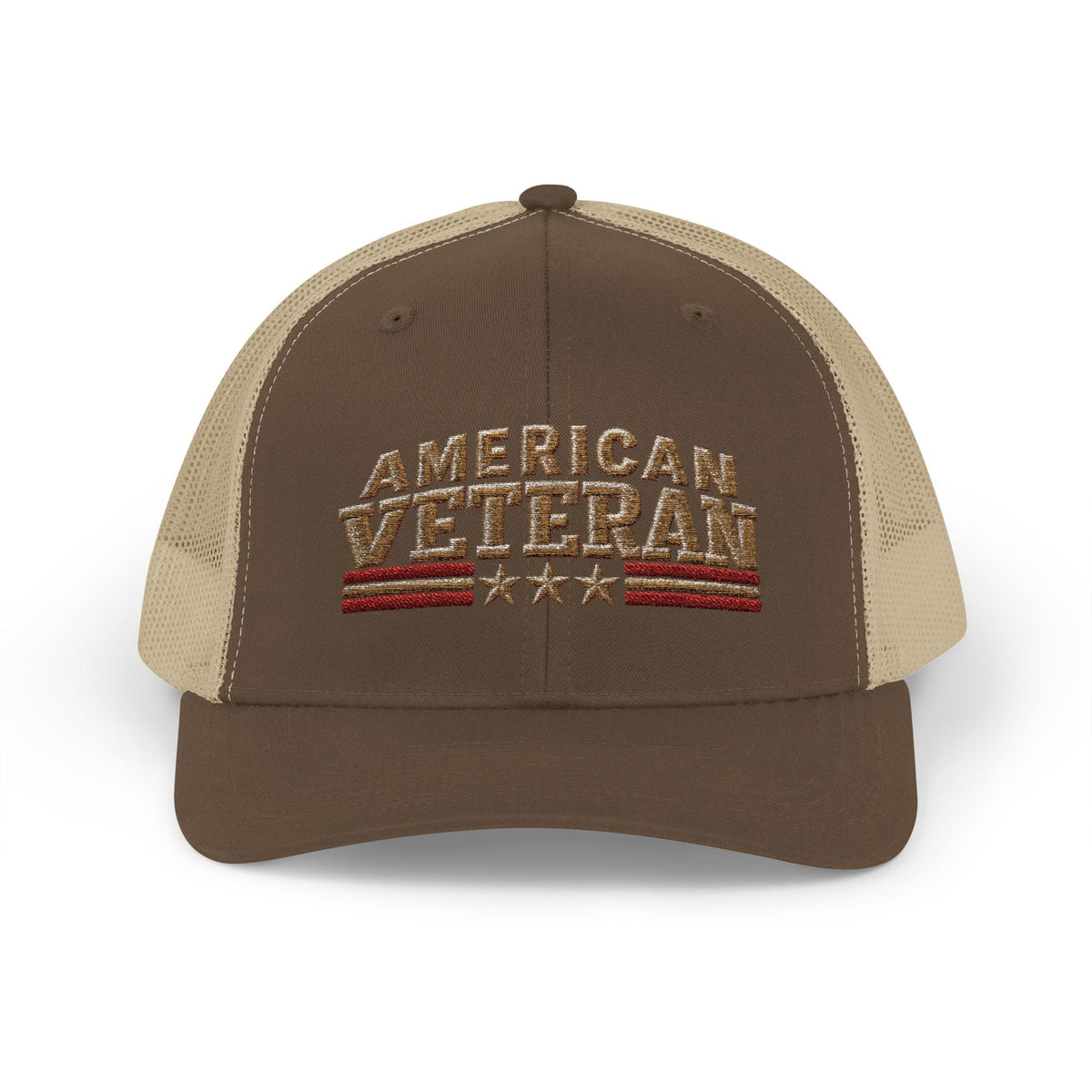 Veteran Flag Embroidered Trucker Cap