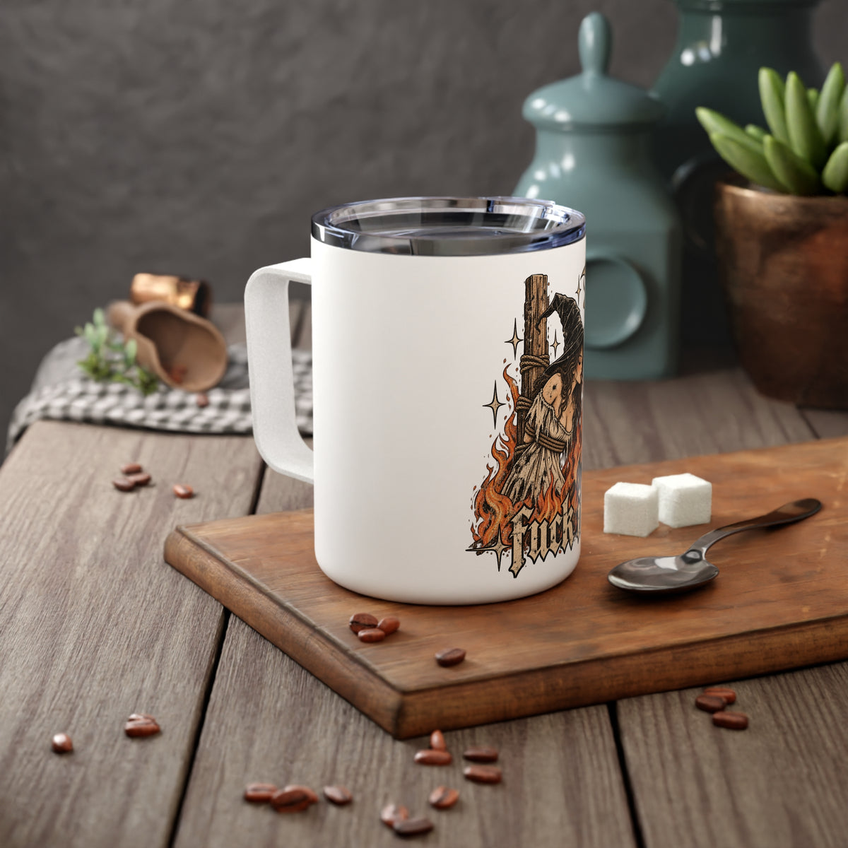 Salem Witch Fuck It Insulated Mug - Coffee Tumbler (10oz)