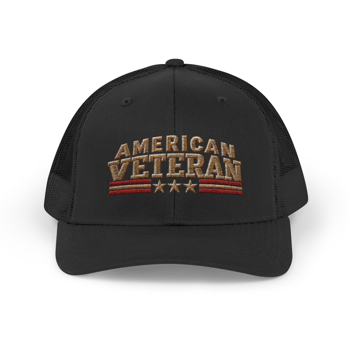 Veteran Flag Embroidered Trucker Cap