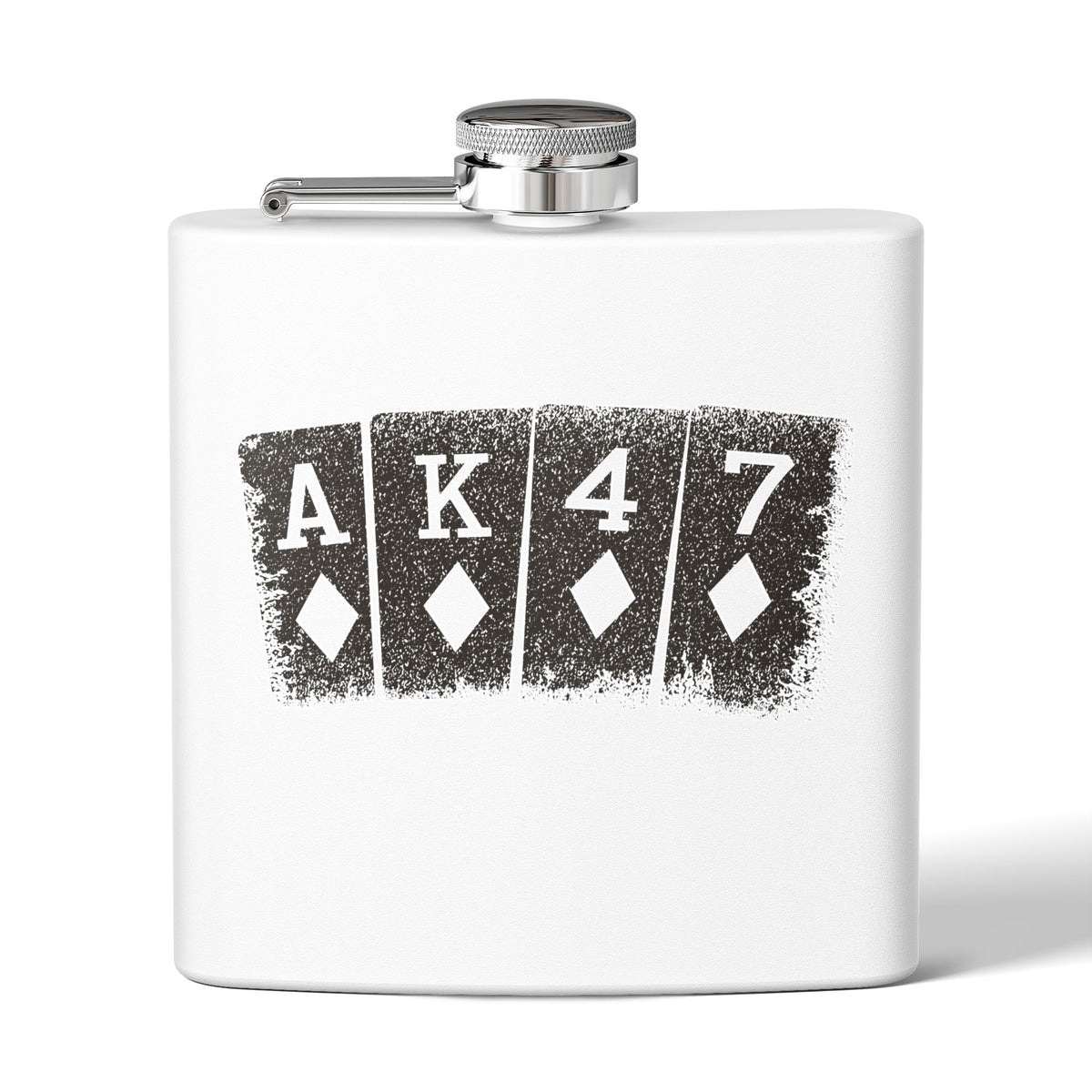 AK47 Playing Cards 6oz Stainless Steel Flask