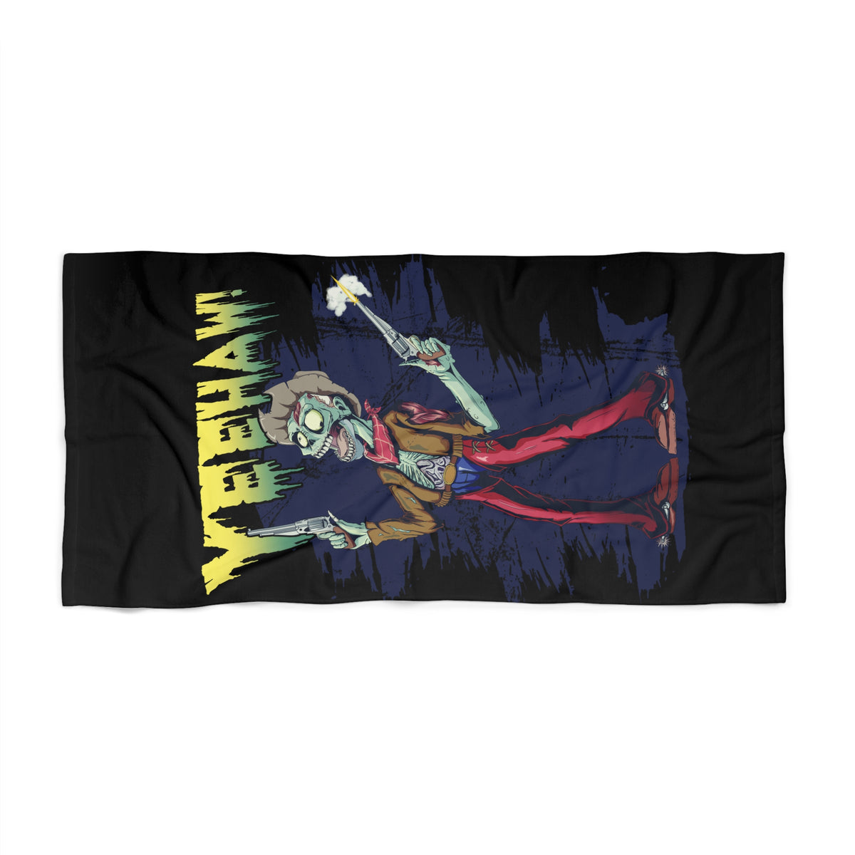 Yeehaw Zombie Cowboy Beach Towel