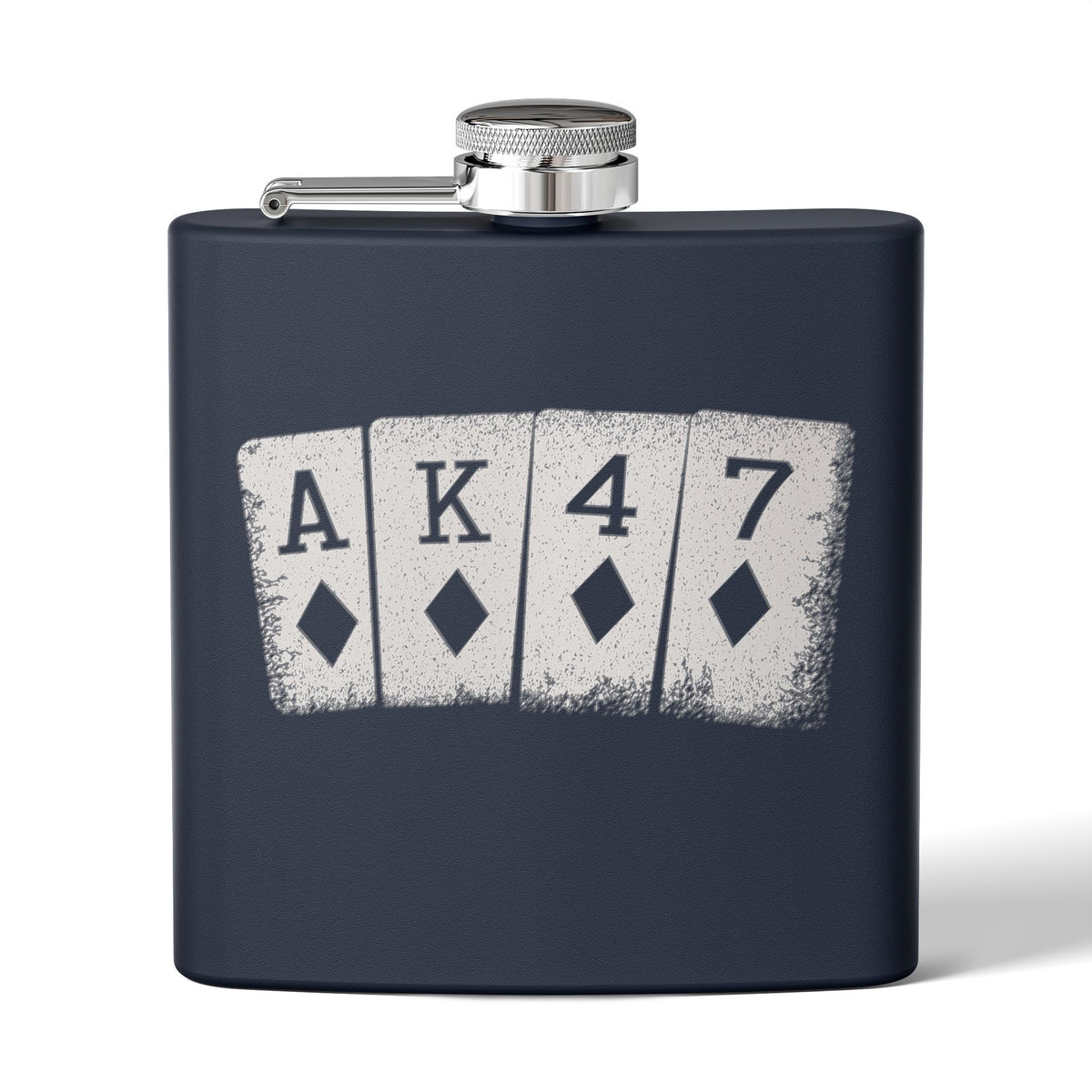 AK47 Playing Cards 6oz Stainless Steel Flask