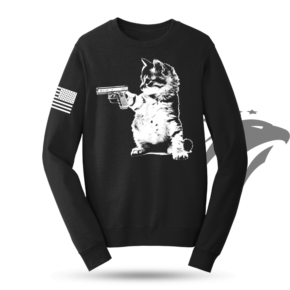 Unisex Kitty Cat Gun Sweatshirt