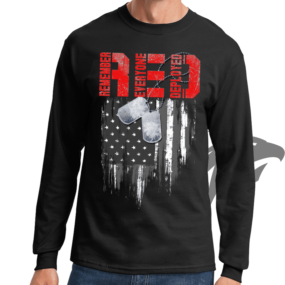R.E.D Flag & Dog-tags Long Sleeve T-shirt