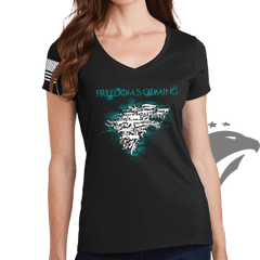 Freedom Is Coming Ladies V-Neck T-shirt