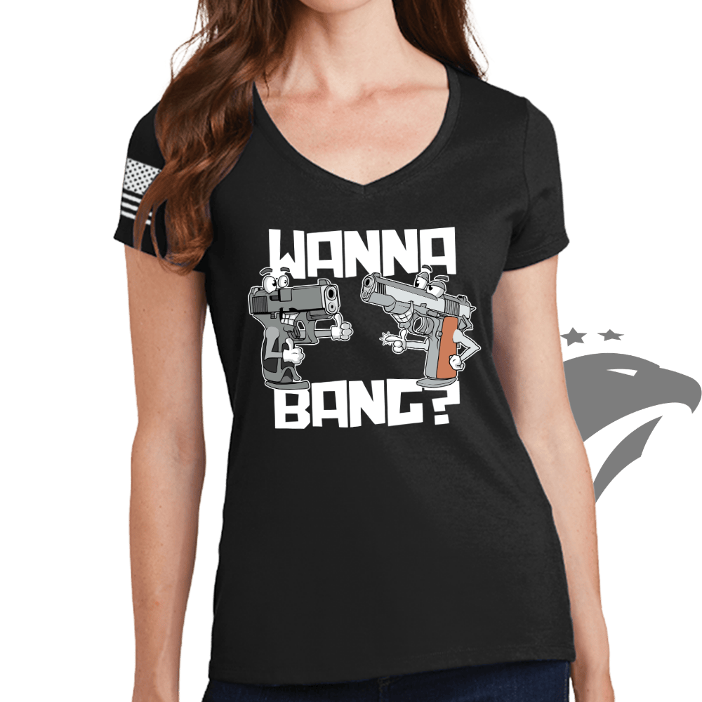 Wanna Bang? Ladies V-Neck T-shirt