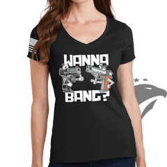 Wanna Bang? Ladies V-Neck T-shirt