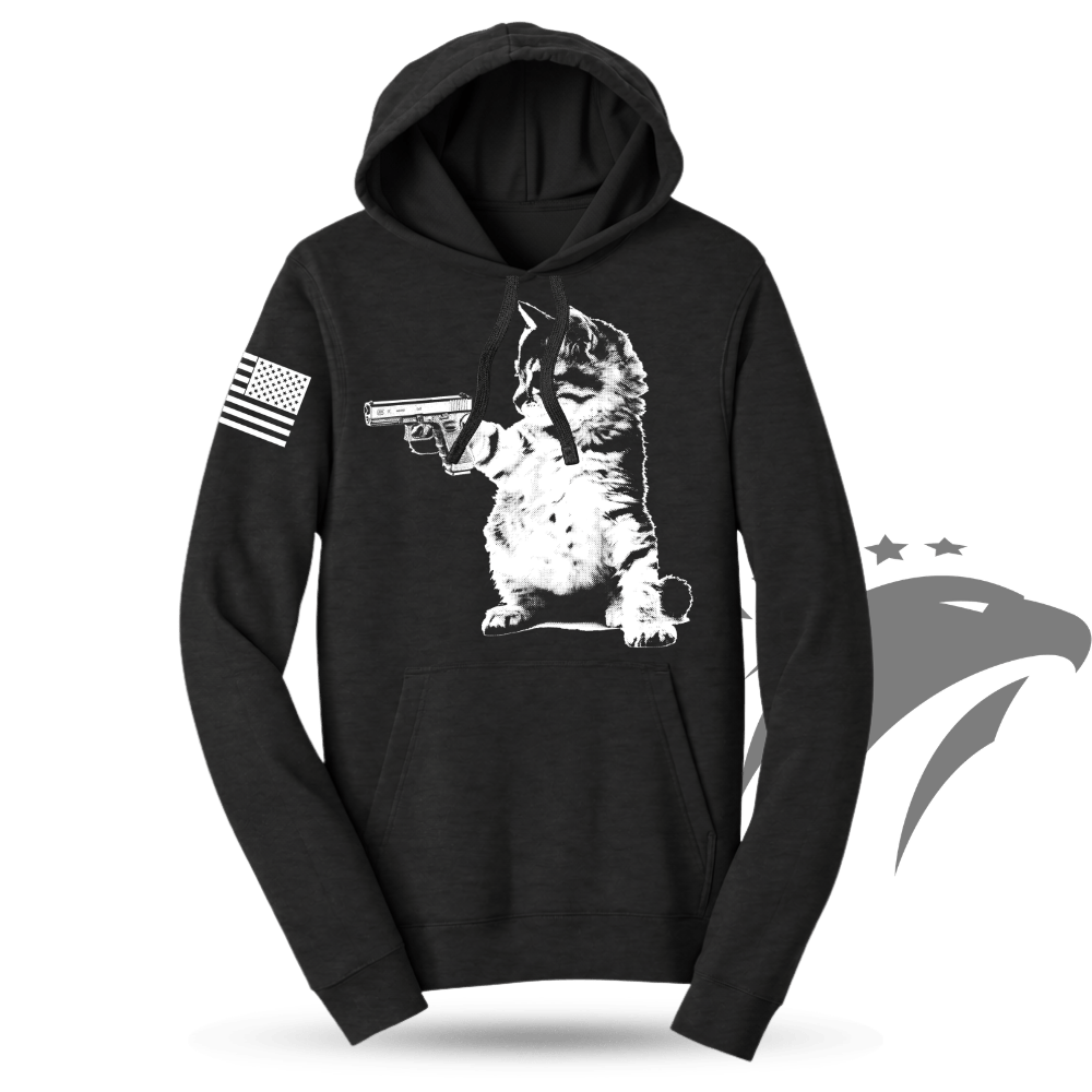 Unisex Kitty Cat Gun Hoodie