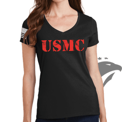USMC Ladies V-Neck T-shirt