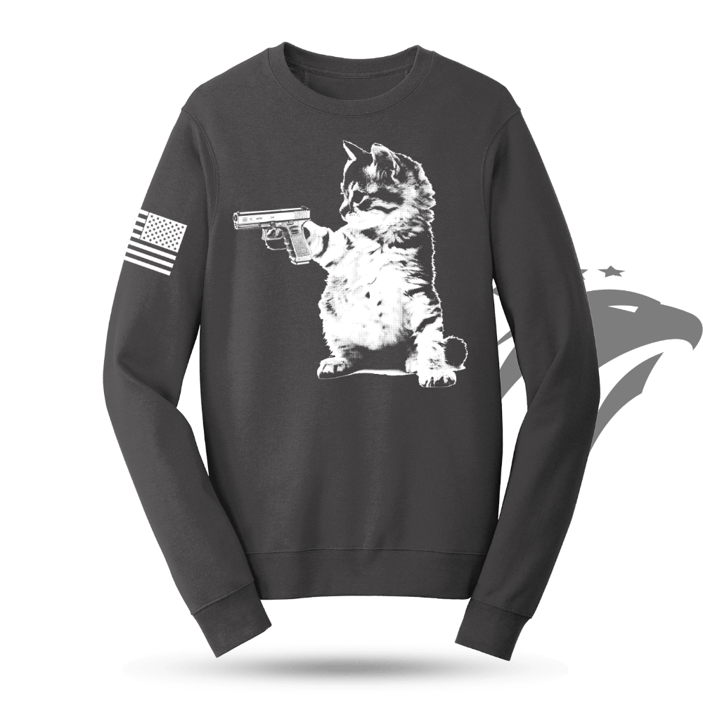 Unisex Kitty Cat Gun Sweatshirt