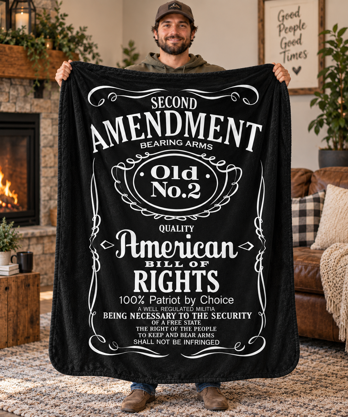 2nd Amendment Whiskey Sherpa Blanket