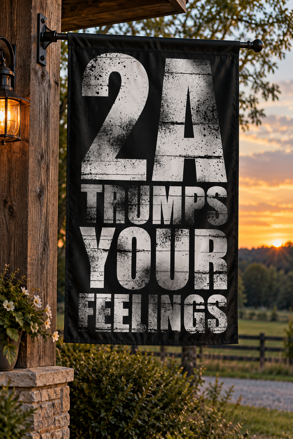 2A Trumps Feelings  - Outdoor Flag with Rod Pocket