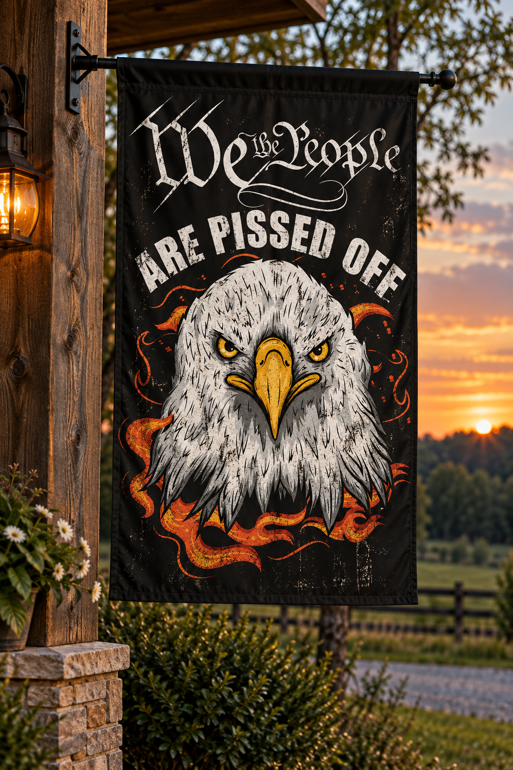 We The People Are Pissed Off - Outdoor Flag with Rod Pocket