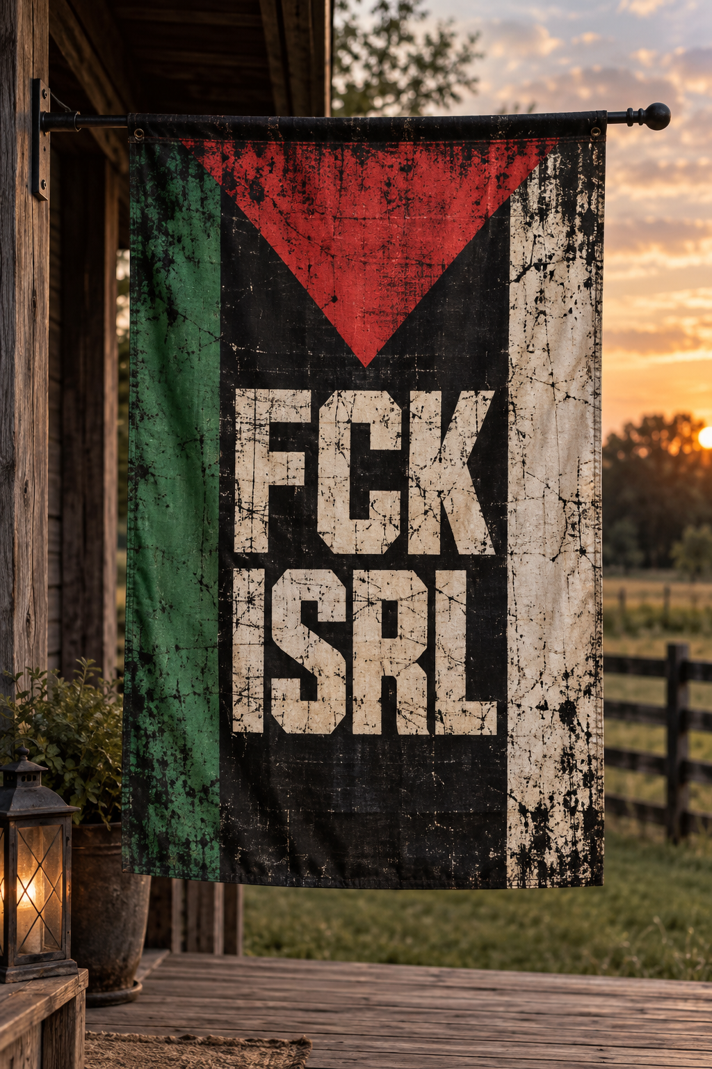 FCK ISRL PAL - Outdoor Flag with Rod Pocket