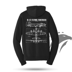 B-17 Flying Fortress Blueprint Hoodie
