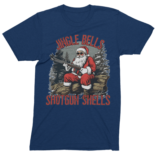Jingle Bells Shotgun Shells Santa T-shirt