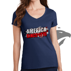 America Since 1776 Ladies V-Neck T-shirt