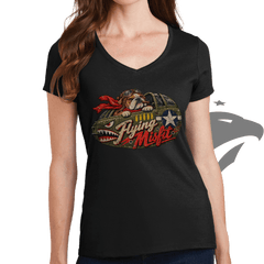 Flying Misfit Bombernose Ladies V-Neck T-shirt
