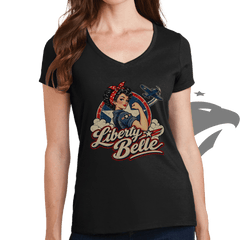 Liberty Belle Bombernose Ladies V-Neck T-shirt