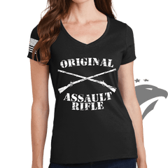 Original Assault Rifle Ladies V-Neck T-shirt