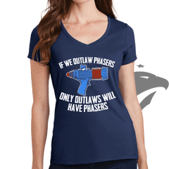 Ray Gun Ban Ladies V-Neck T-shirt