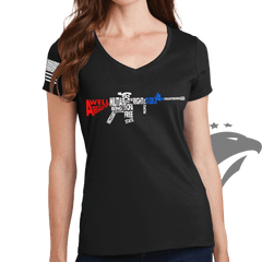 A Well Regulated Militia Rifle Ladies V-Neck T-shirt