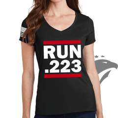 Run .223 Ladies V-Neck T-shirt