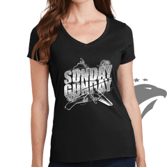 Sunday Gunday Ladies V-Neck T-shirt