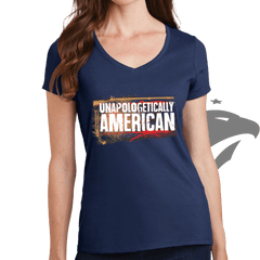 Unapologetically American Ladies V-Neck T-shirt