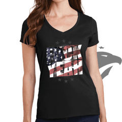 F**K Yeah Flag Ladies V-Neck T-shirt