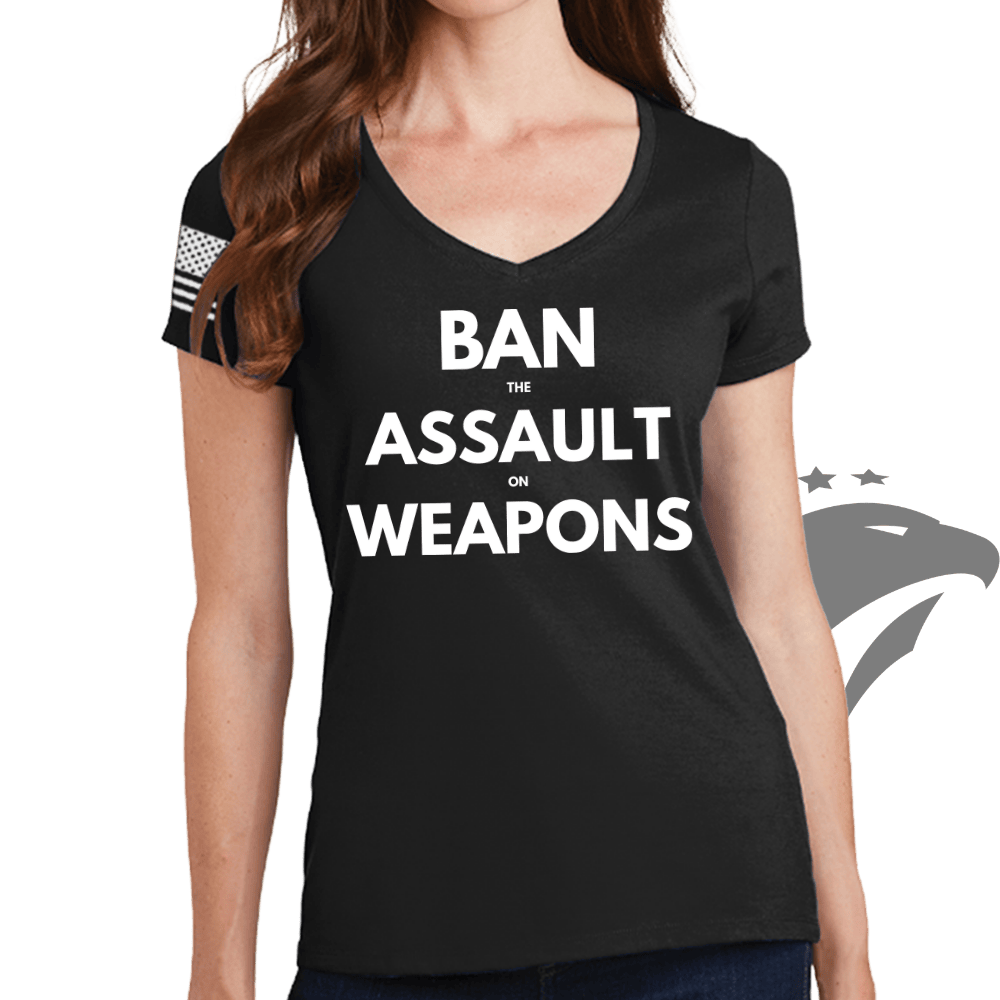 Ban Assault Weapons Ladies V-neck T-shirt