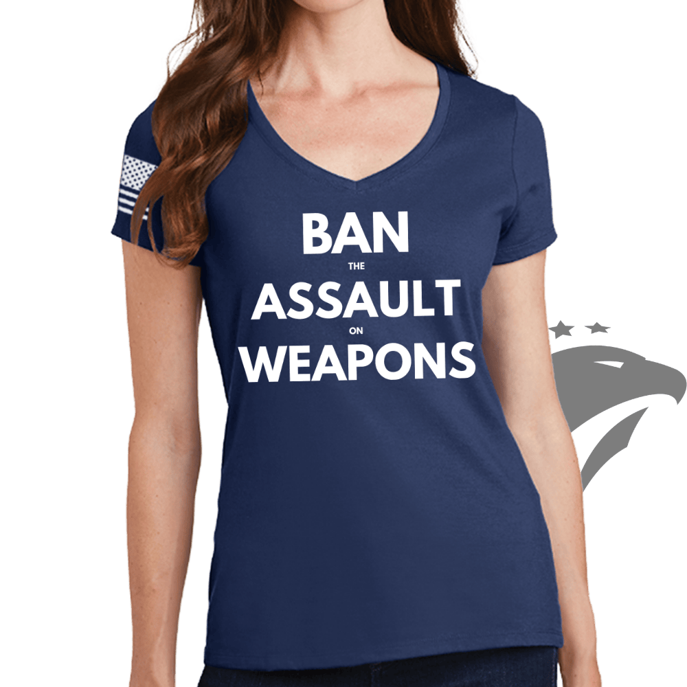 Ban Assault Weapons Ladies V-neck T-shirt