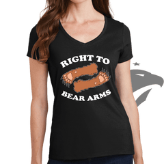Ladies Right To Arms Bear V-Neck T-shirt