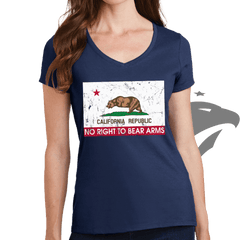 California Republic No Right To Bear Arms Ladies V-Neck T-shirt