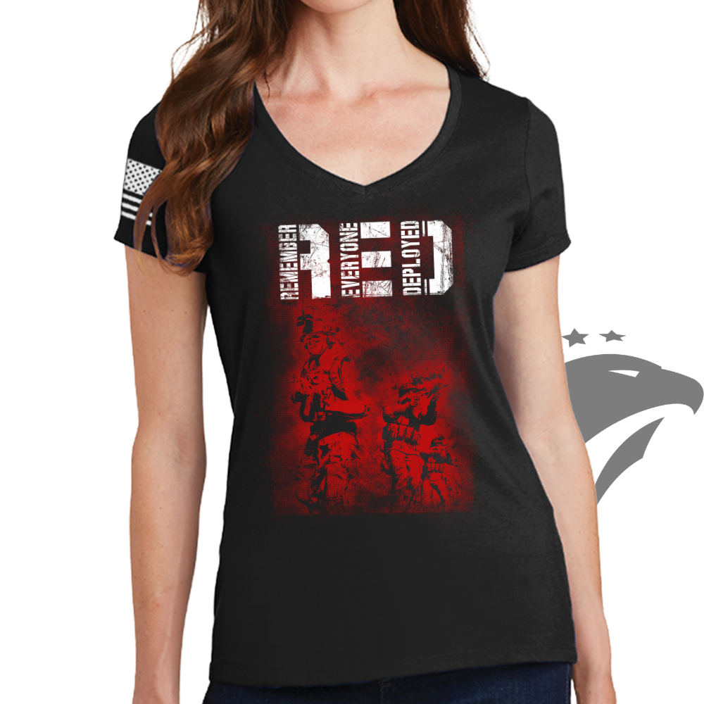 R.E.D. Soldiers Ladies V-Neck T-shirt