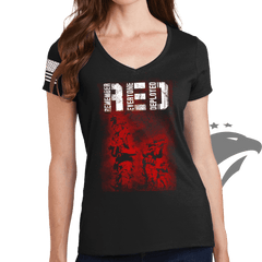 R.E.D. Soldiers Ladies V-Neck T-shirt