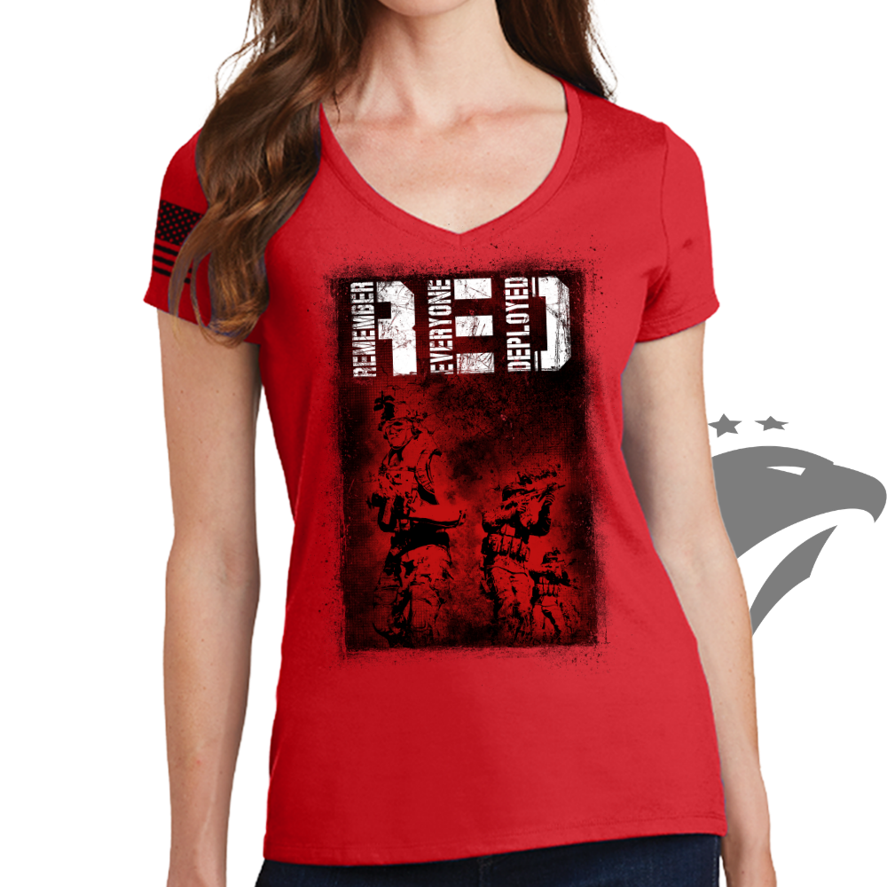 R.E.D. Soldiers Ladies V-Neck T-shirt