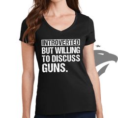 Ladies Introverted V-Neck T-shirt