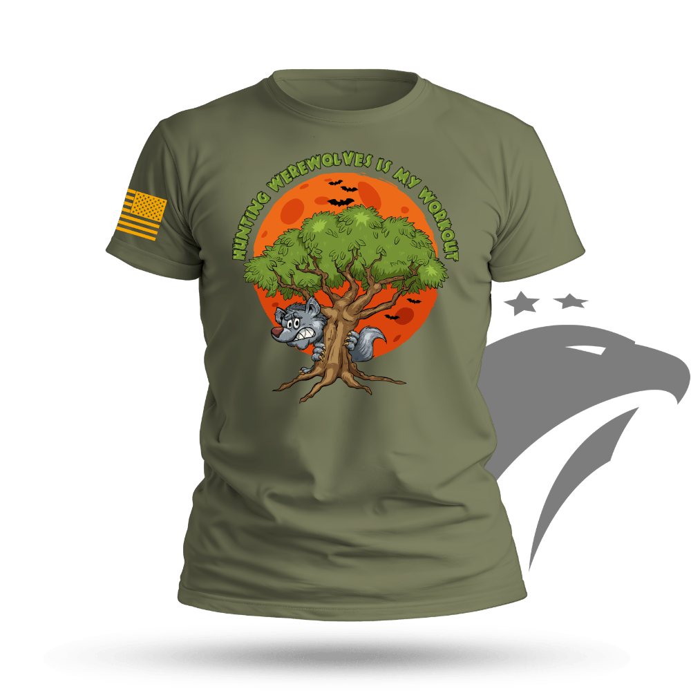 Mens Hunting Werewolves Is My Workout T-shirt