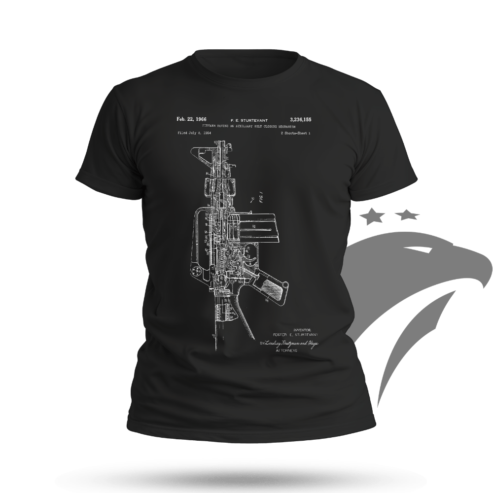 AR-15 Pistol Blueprint T-shirt