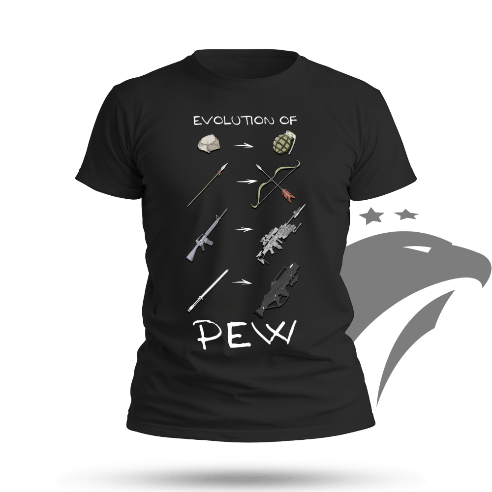 Evolution of Pew T-shirt