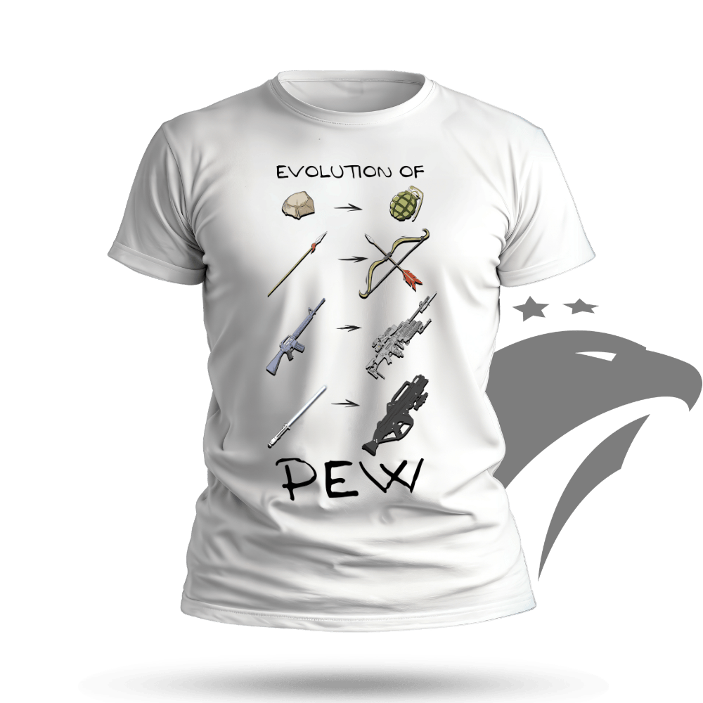 Evolution of Pew T-shirt