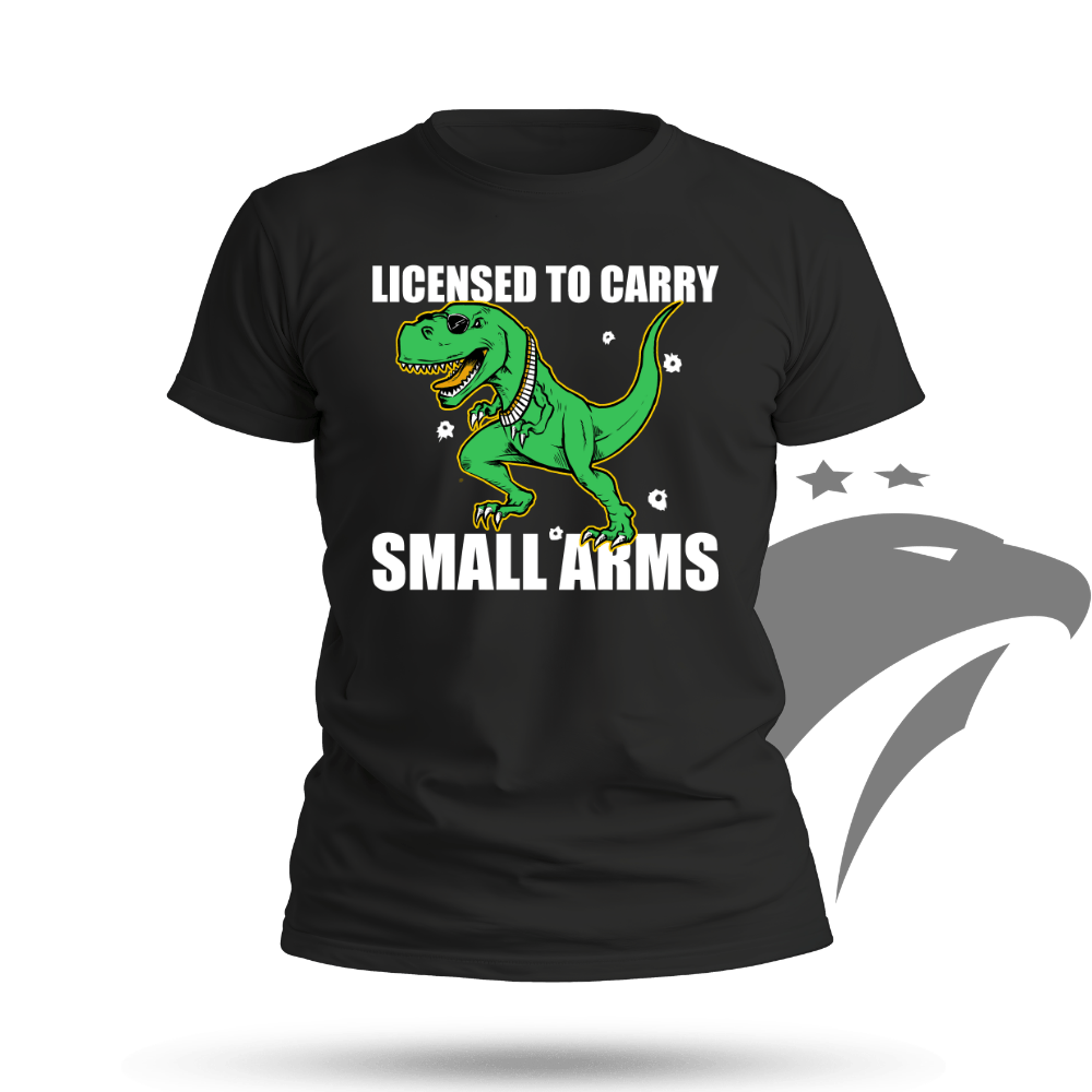 Licensed to Carry Small Arms T-shirt