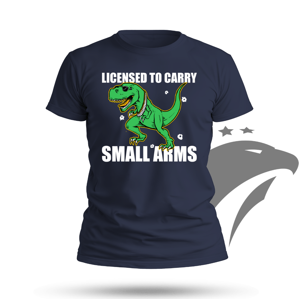 Licensed to Carry Small Arms T-shirt