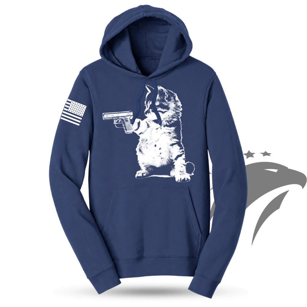 Unisex Kitty Cat Gun Hoodie